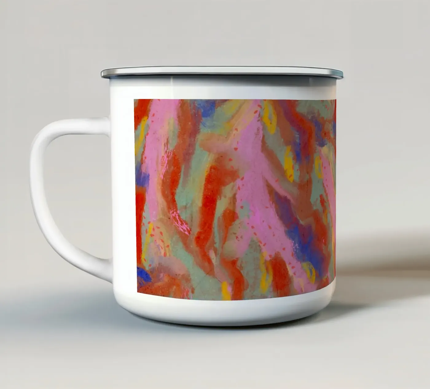 Red Flash Pattern enamel mug by treechild