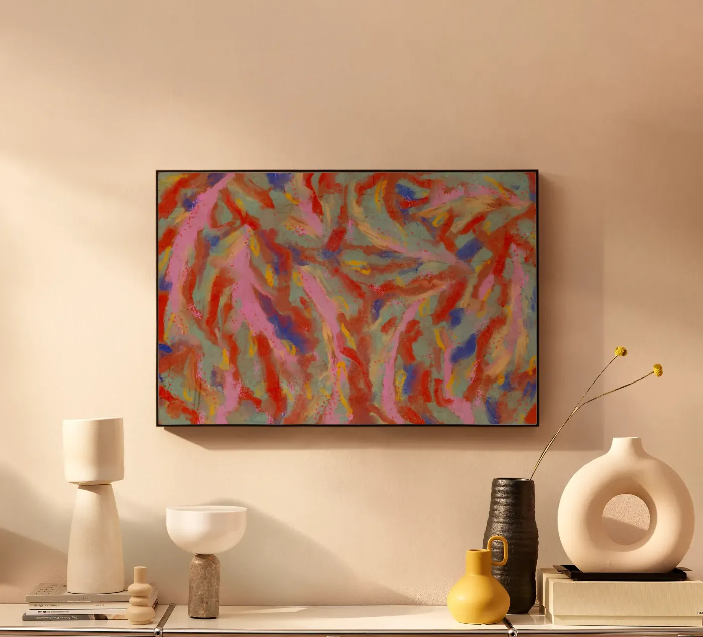 Red Flash Pattern acrylic glass by treechild