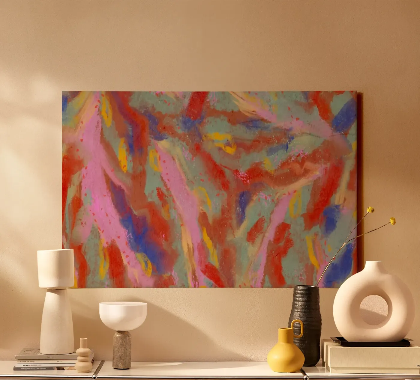 Red Flash Pattern canvas by treechild