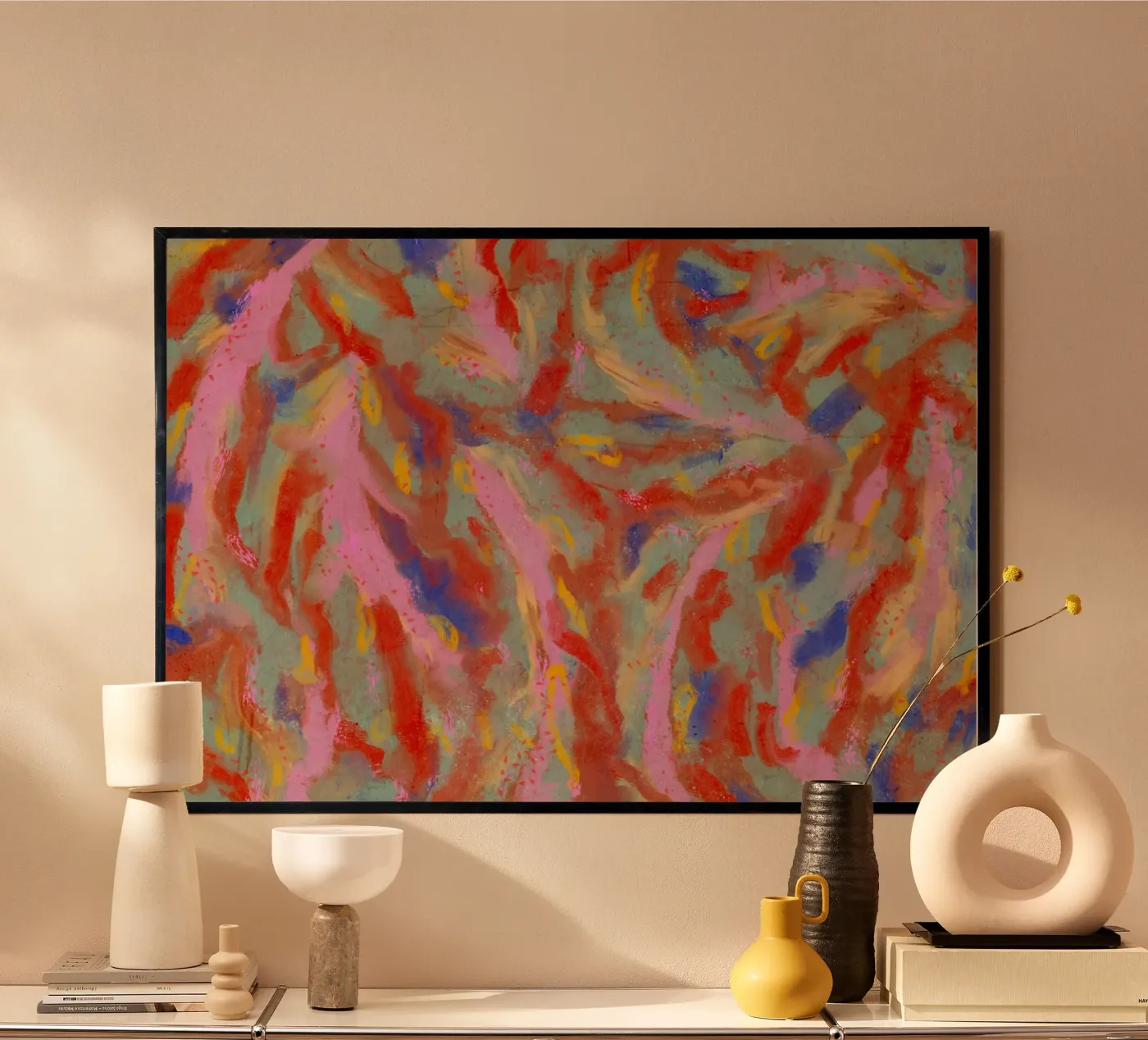 Red Flash Pattern poster van treechild