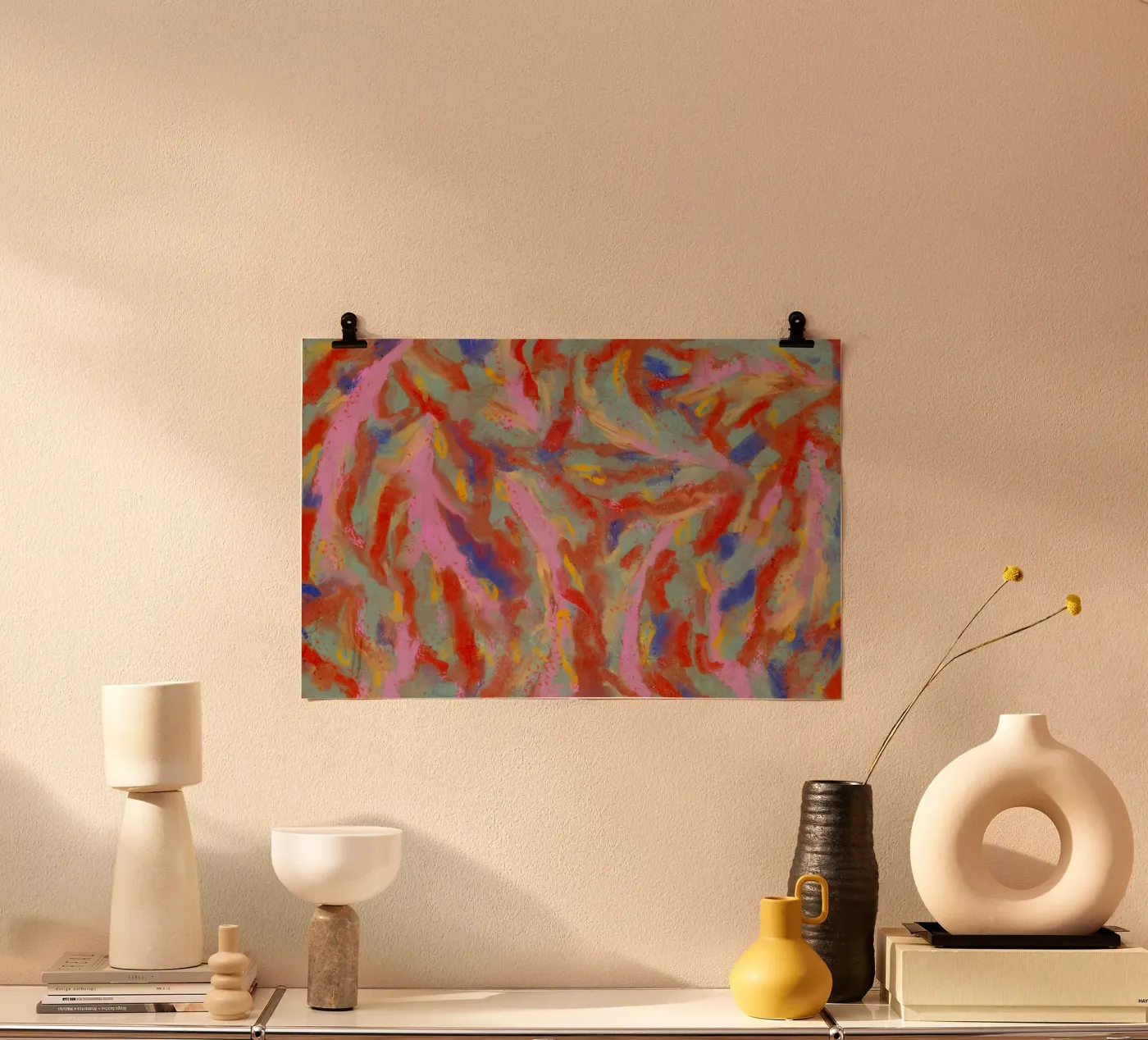 Red Flash Pattern poster van treechild