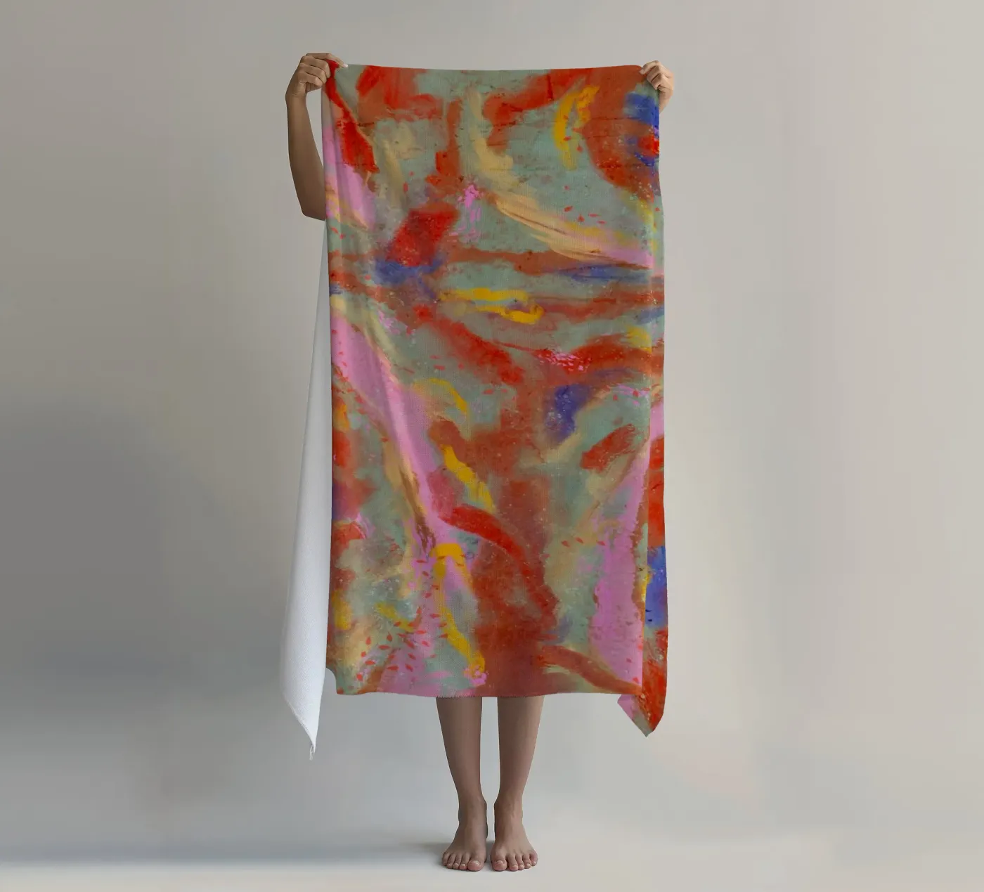 Red Flash Pattern beach towel by treechild