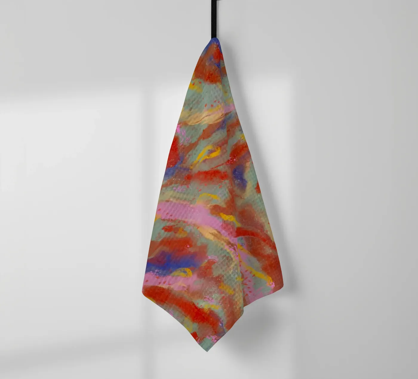 Red Flash Pattern tea towel by treechild