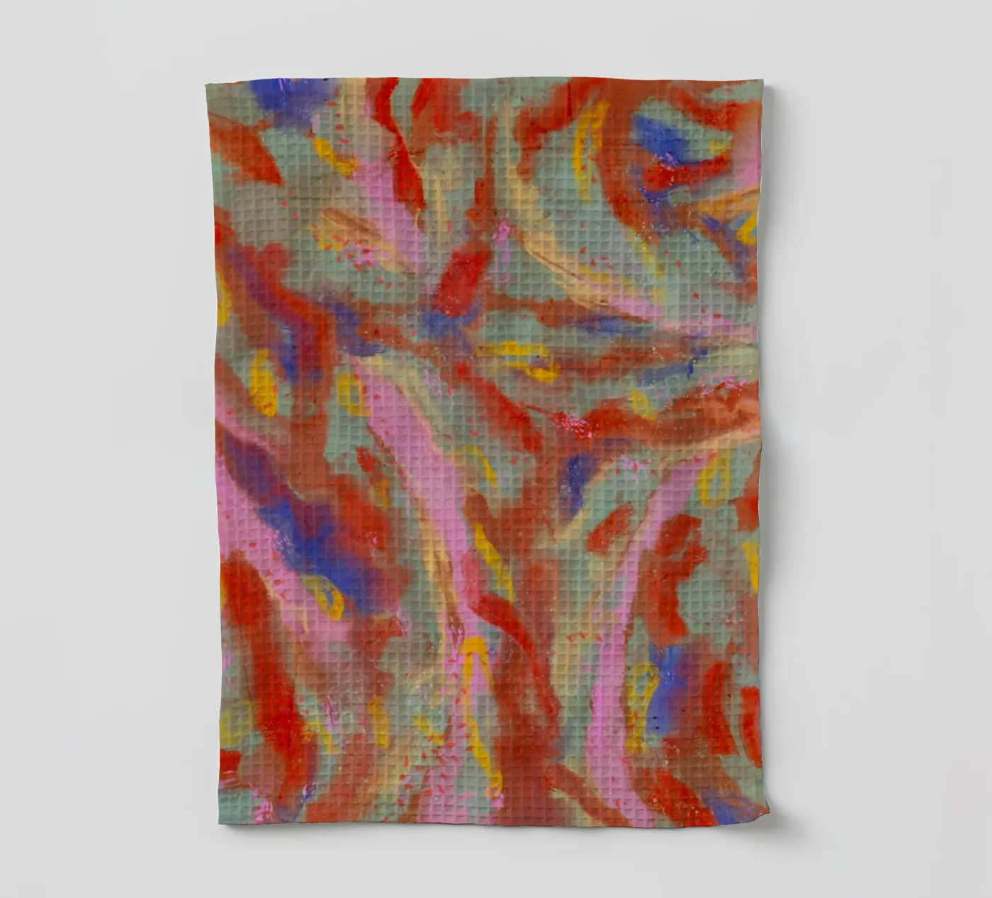 Red Flash Pattern tea towel by treechild