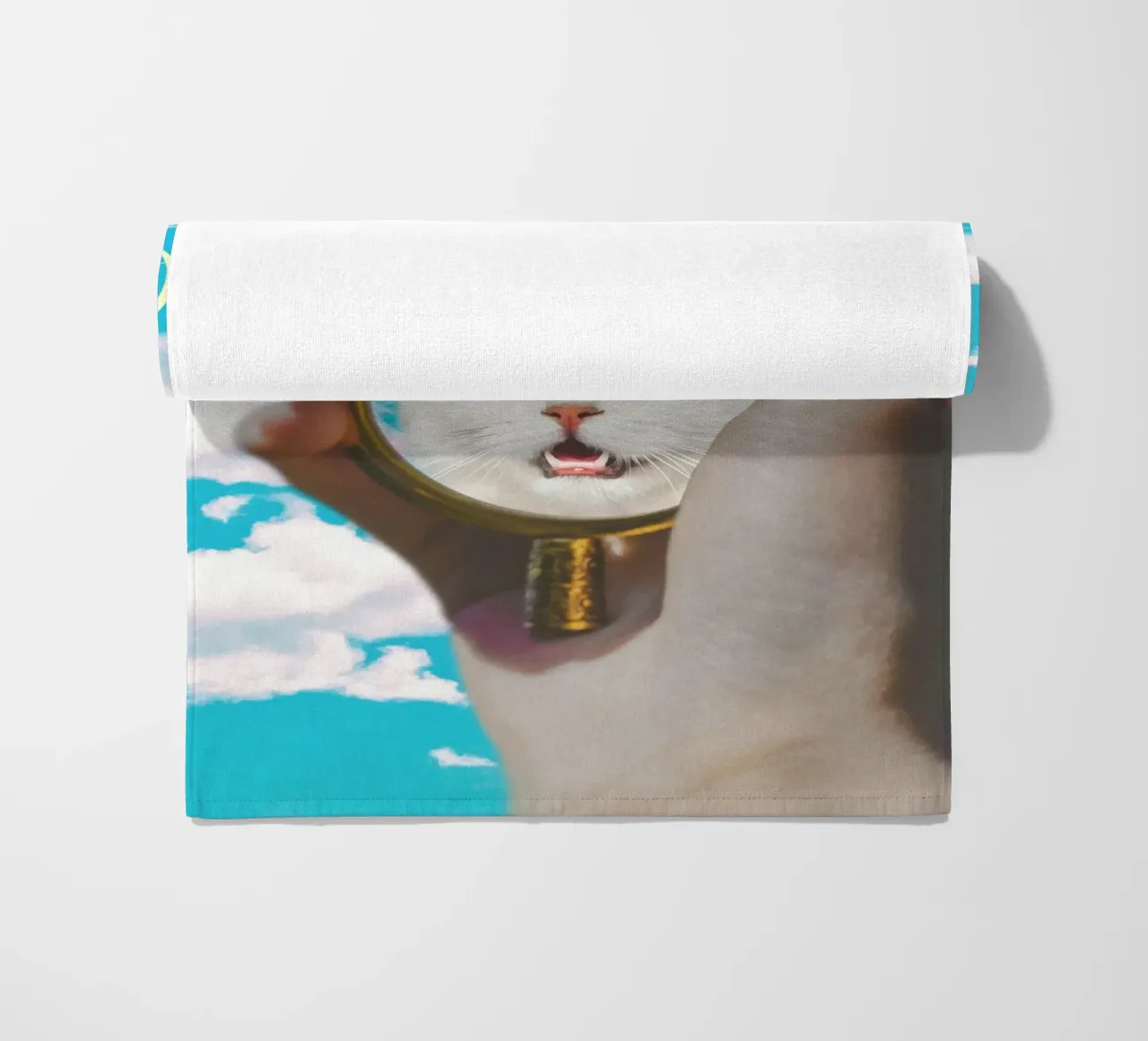 Meow! Cat Transformation beach towel by MsGonzalez