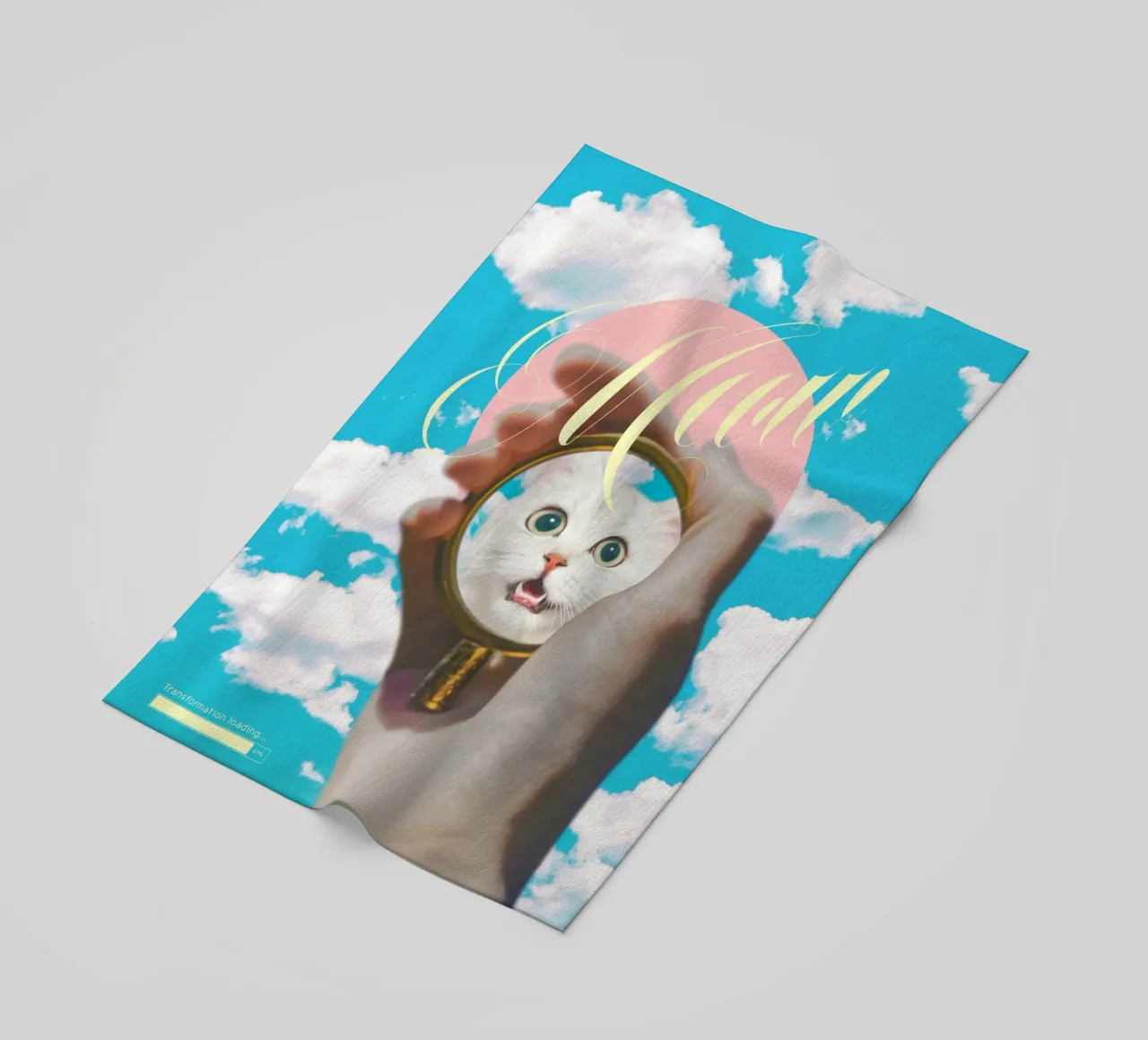 Meow! Cat Transformation beach towel by MsGonzalez