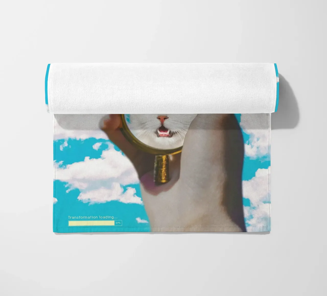 Meow! Cat Transformation beach towel by MsGonzalez