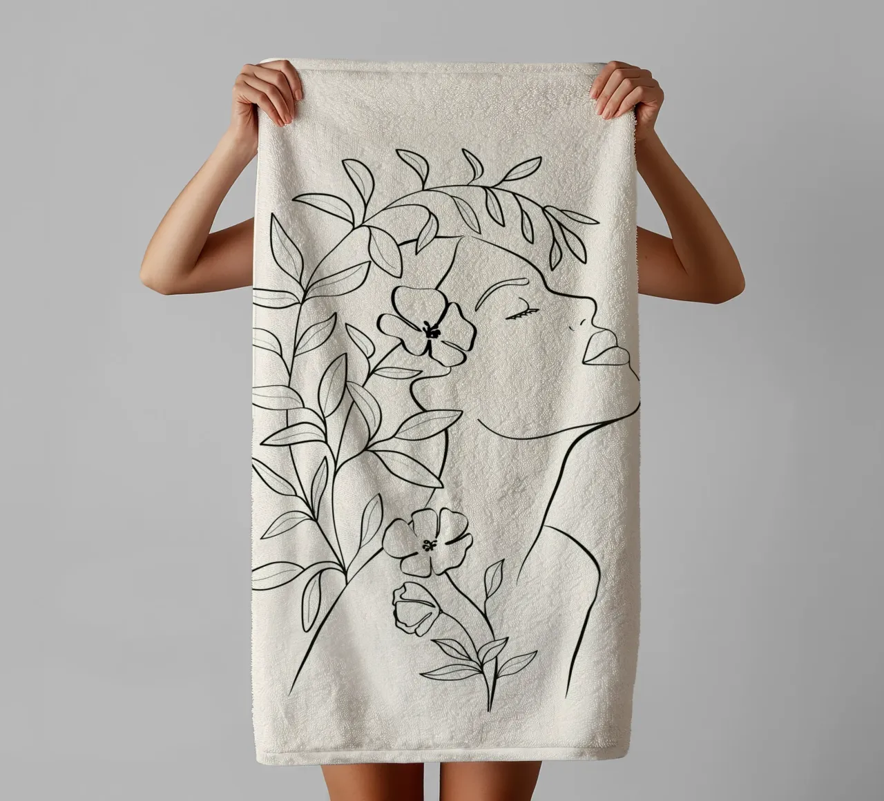 Minimal Blooming 01 towel by Nadjaa