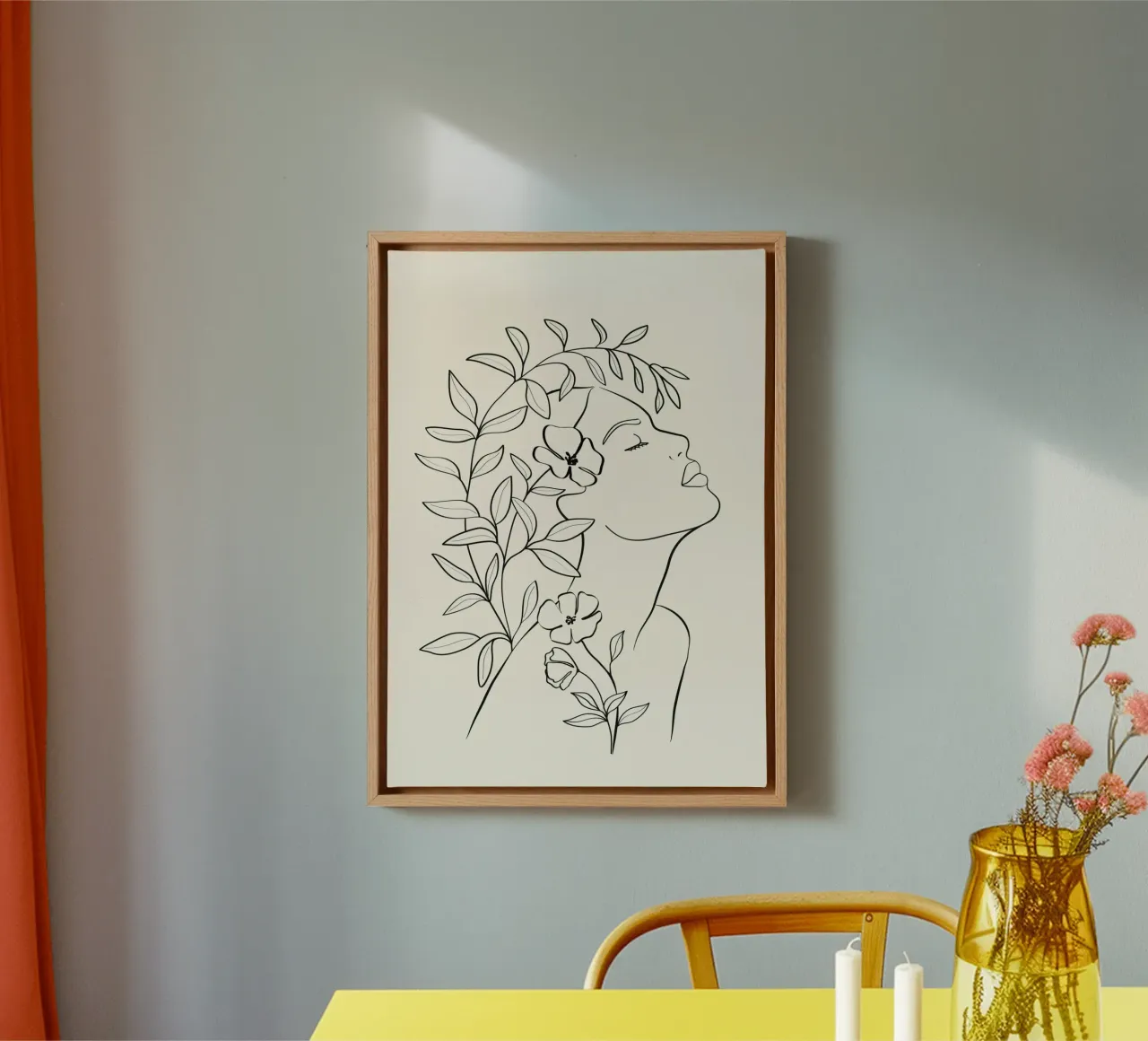 Minimal Blooming 01 tela con Cornice a cassetta da Nadjaa
