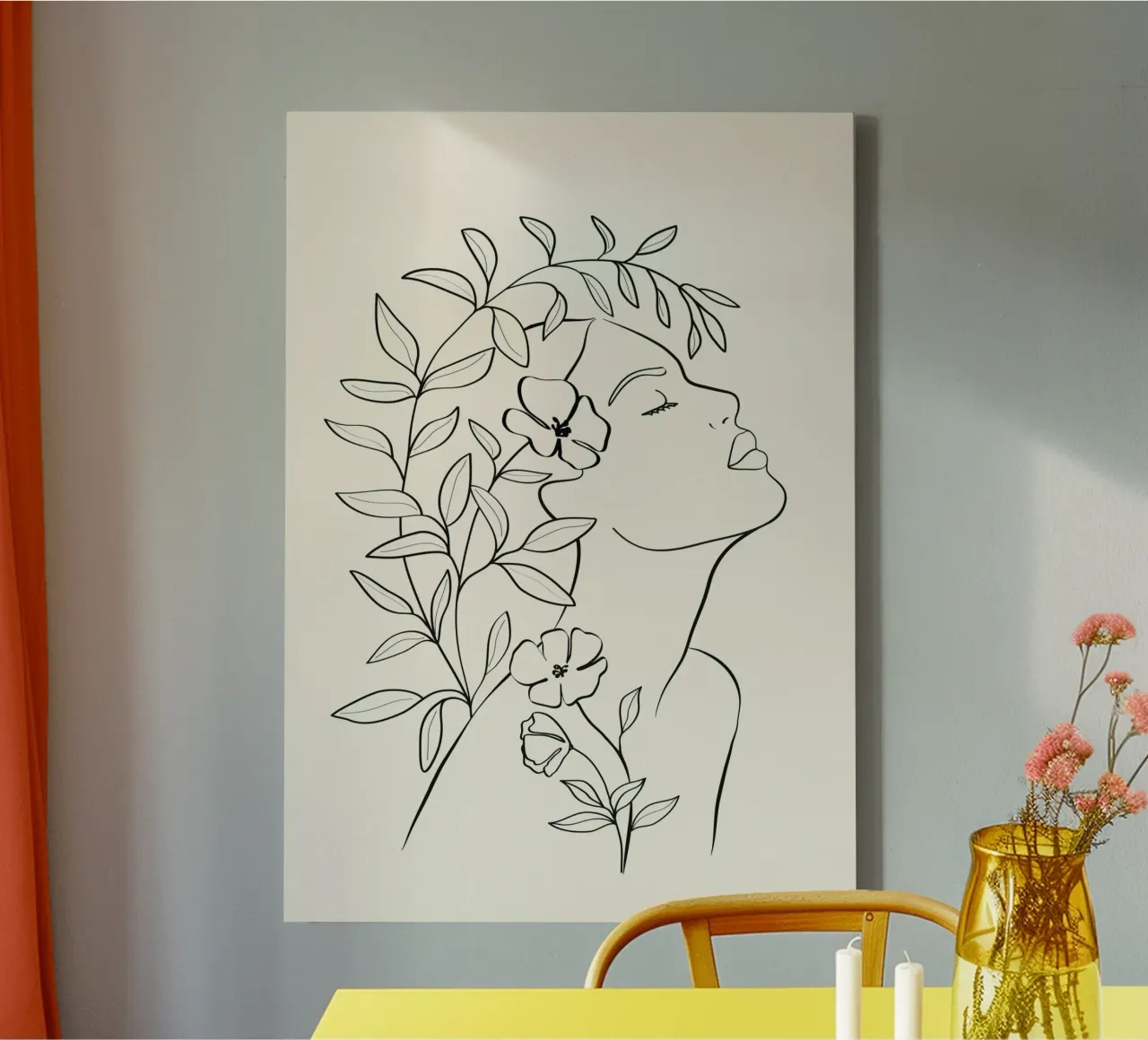 Minimal Blooming 01 tela con Cornice a cassetta da Nadjaa
