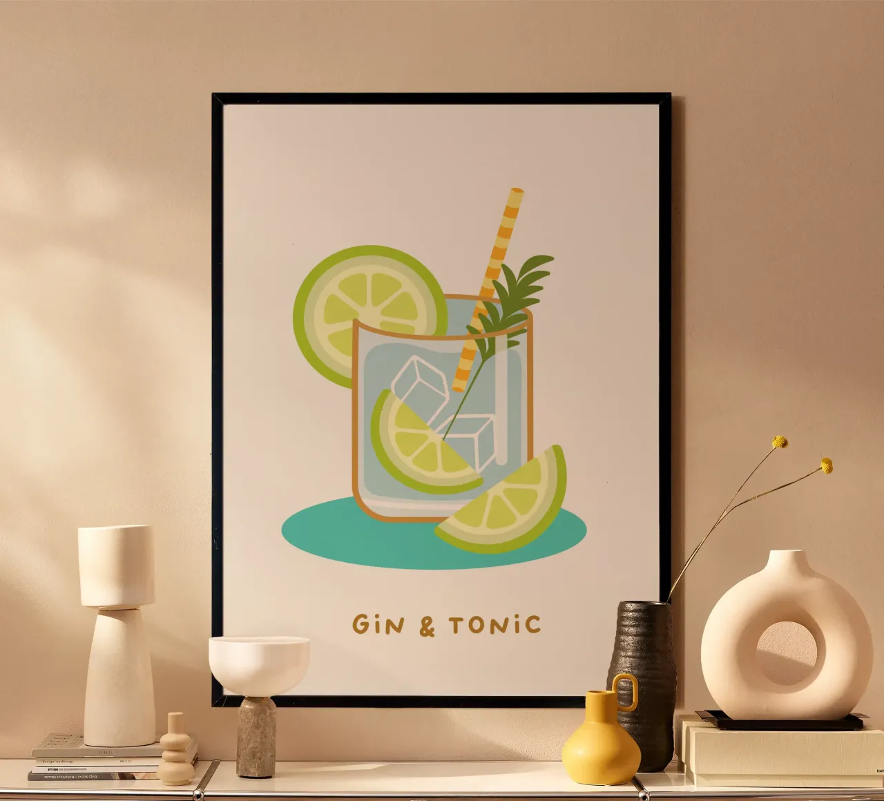 Gin & Tonic poster con telaio in plastica da Ana Paniagua Design