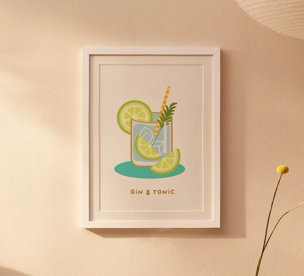 Gin & Tonic poster con telaio in plastica da Ana Paniagua Design