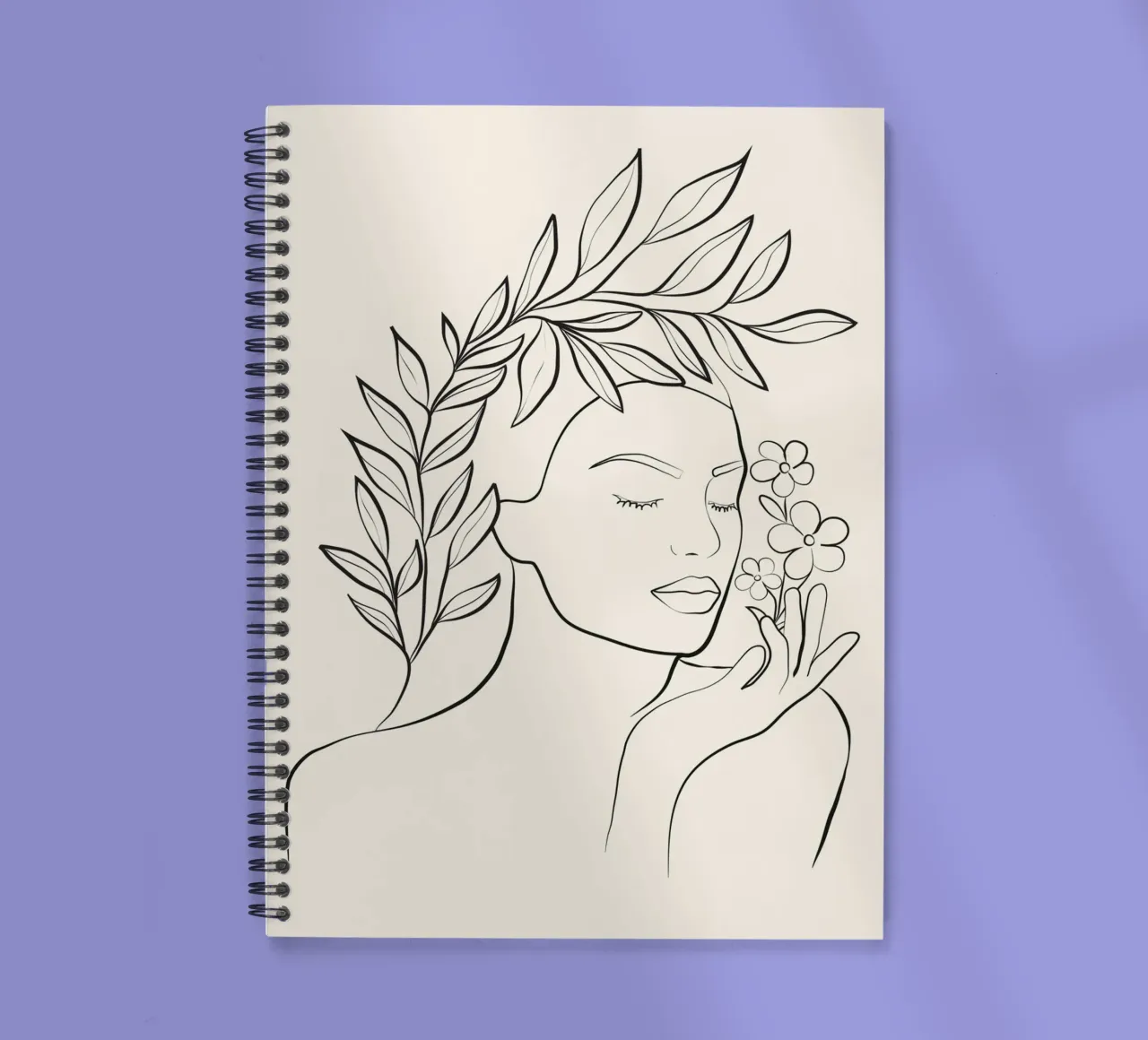 Minimal Blooming 02 spiral notebook by Nadjaa