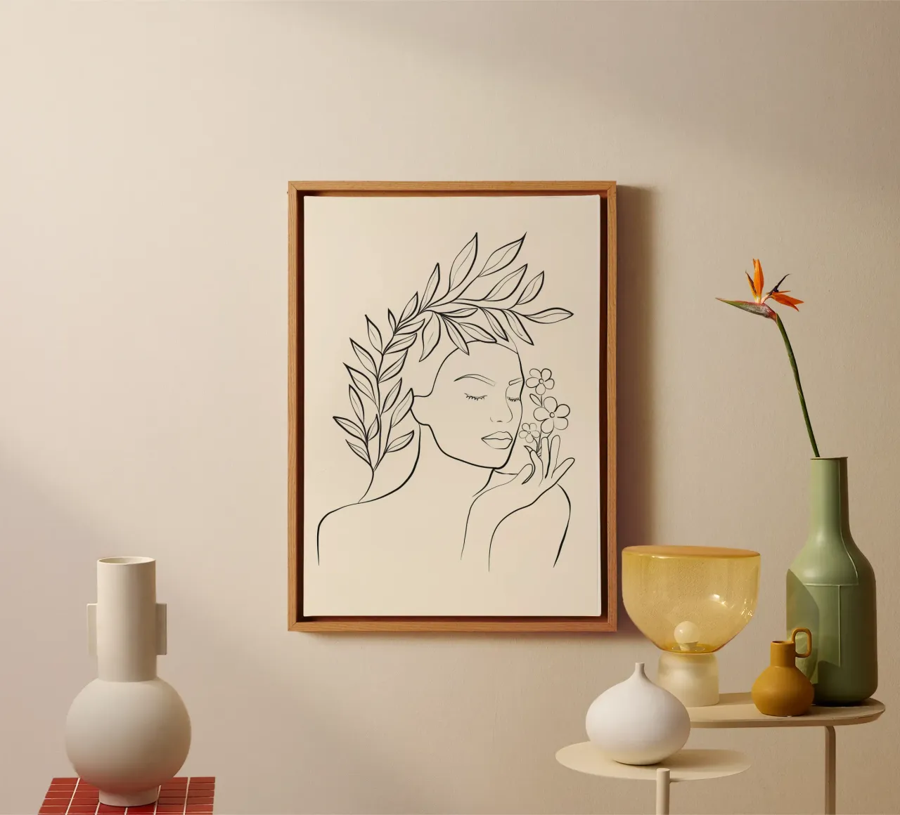 Minimal Blooming 02 canvas by Nadjaa