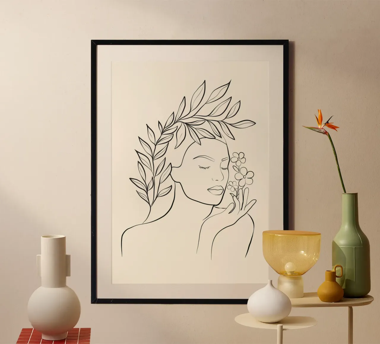 Minimal Blooming 02 poster con telaio in plastica da Nadjaa