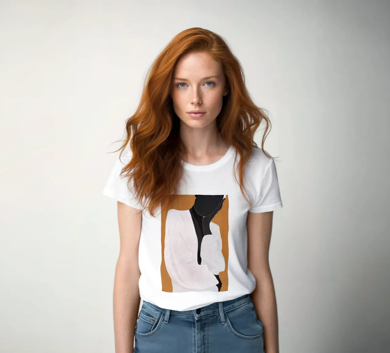 Minimal Art Girl 9a women's fitted t-shirt by ThingDesign