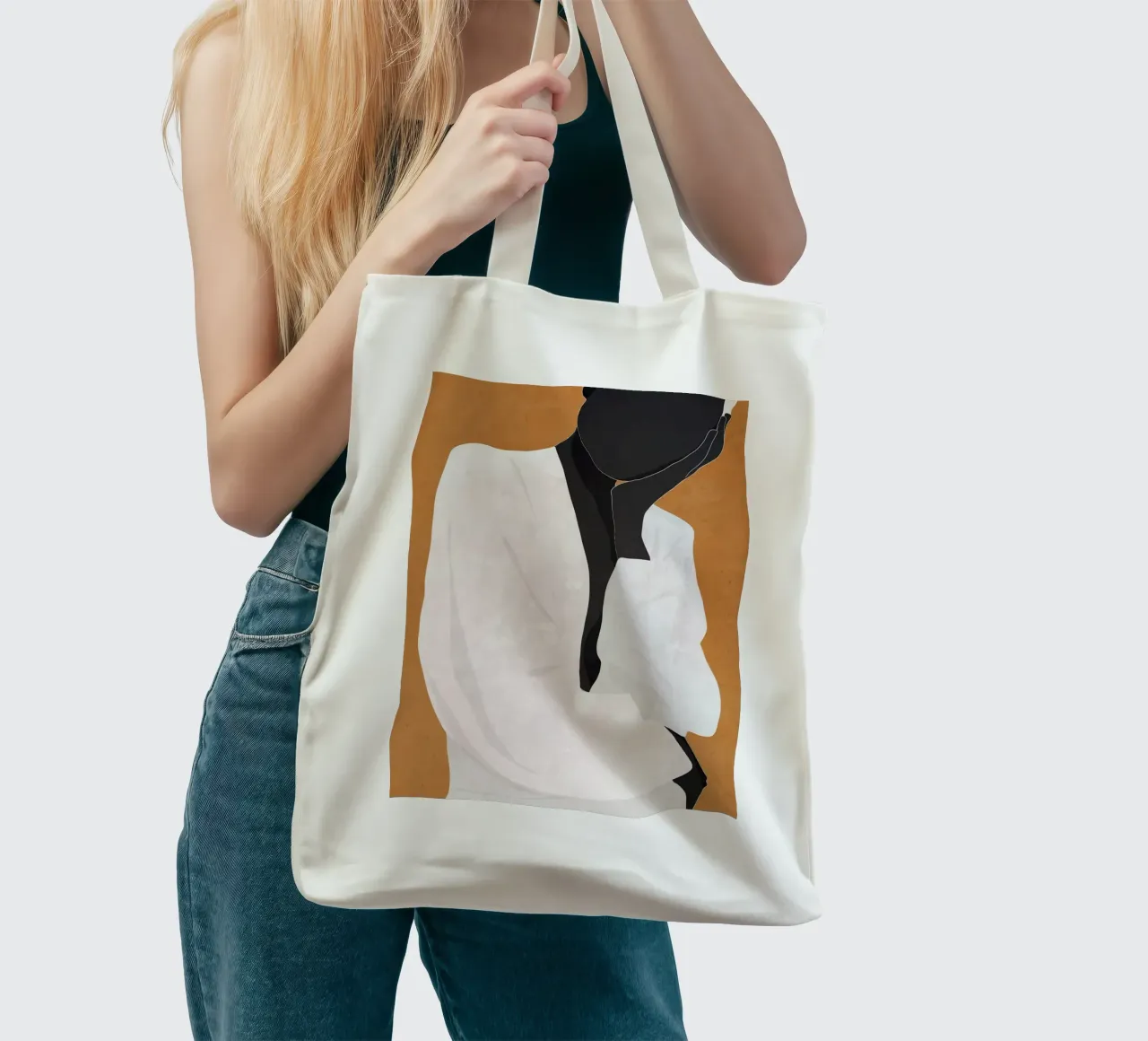 Minimal Art Girl 9a tote bag by ThingDesign