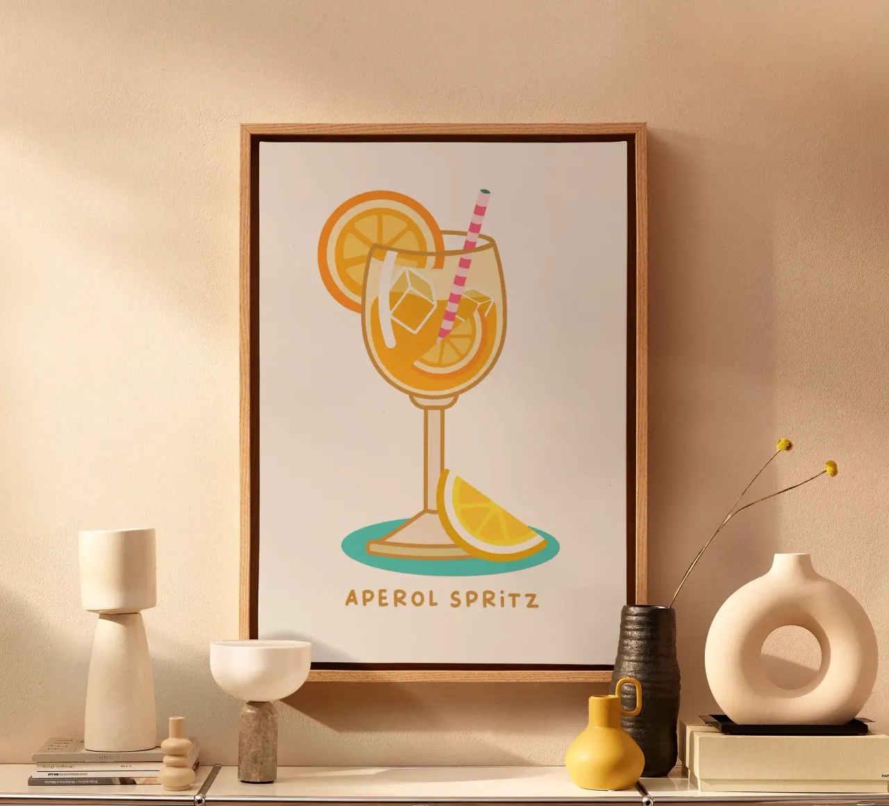 Aperol Spritz tela con Cornice a cassetta da Ana Paniagua Design