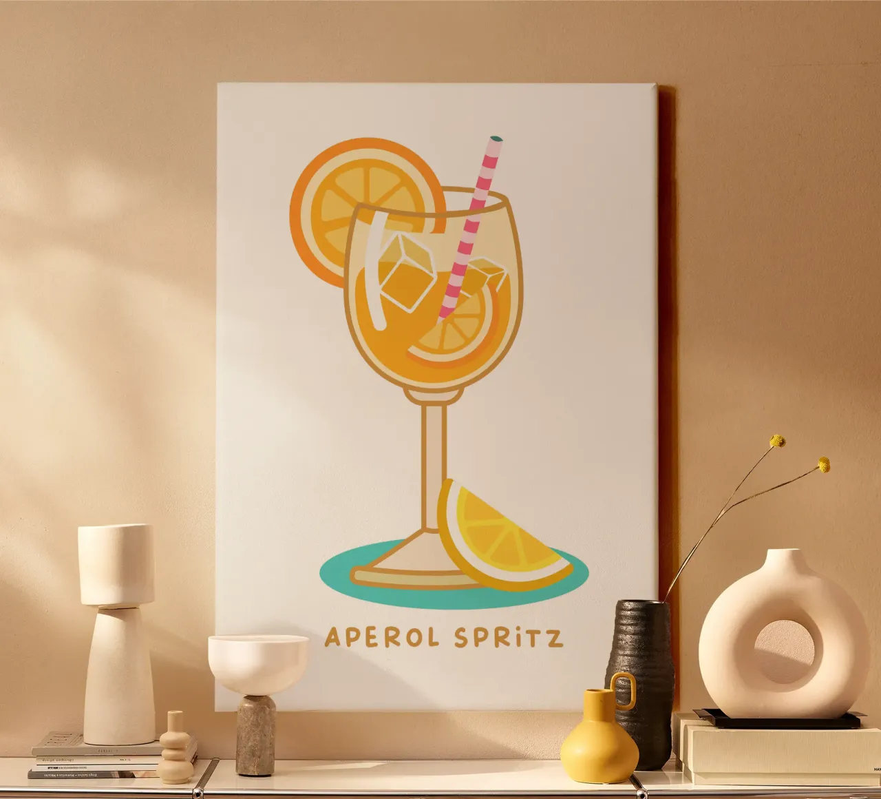 Aperol Spritz tela con Cornice a cassetta da Ana Paniagua Design
