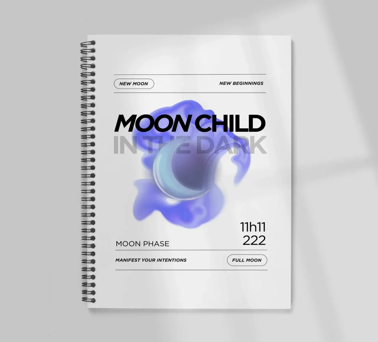Moon child in the dark spiral notebook by morphinaeblue