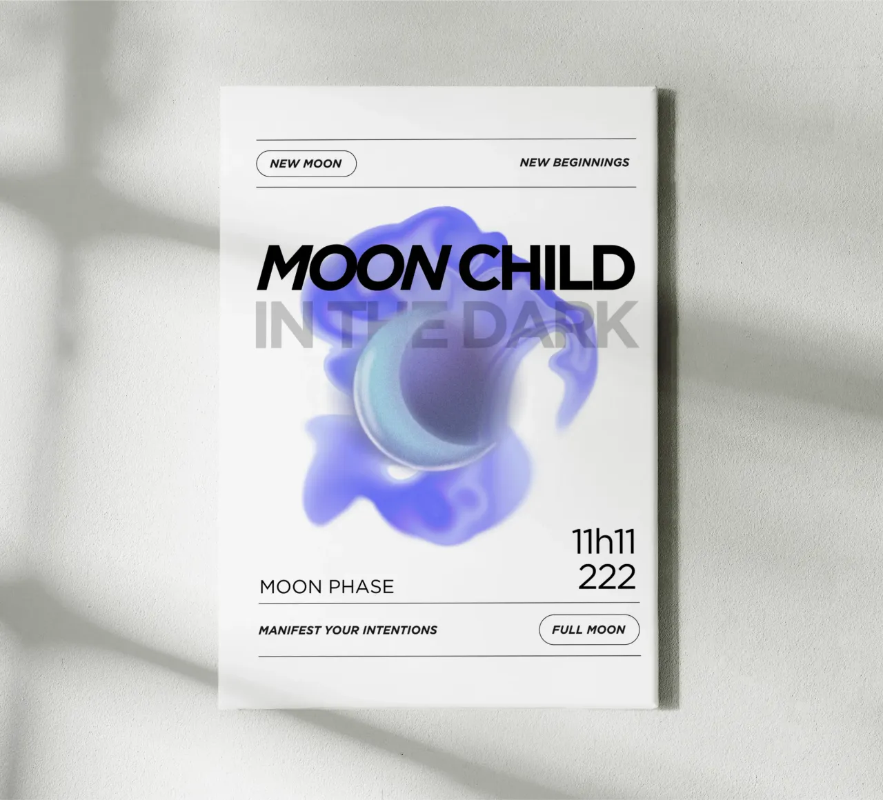 Moon child in the dark canvas by morphinaeblue