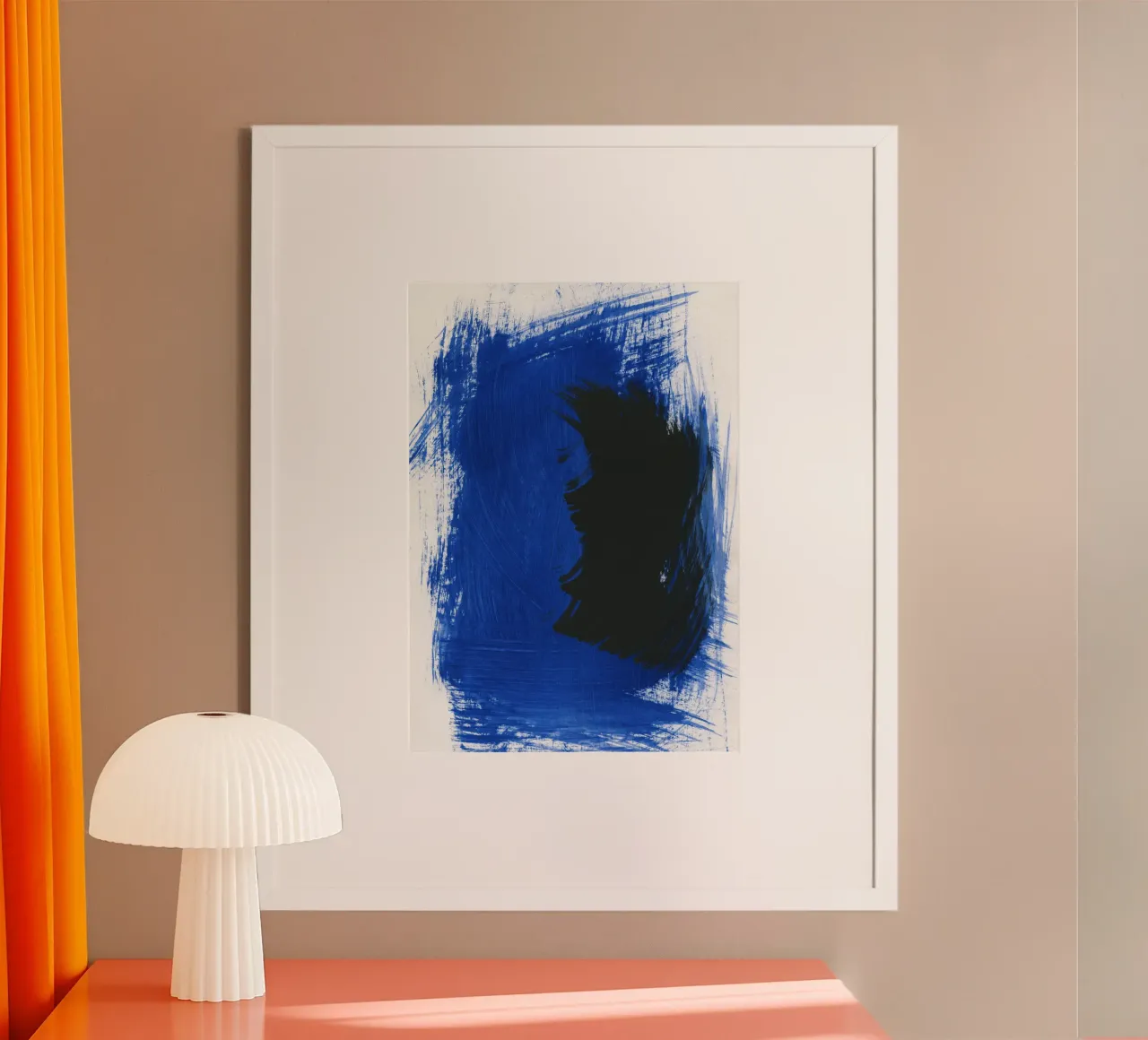 Strokes 32 | The White Spot poster con telaio in alluminio da sabidussi
