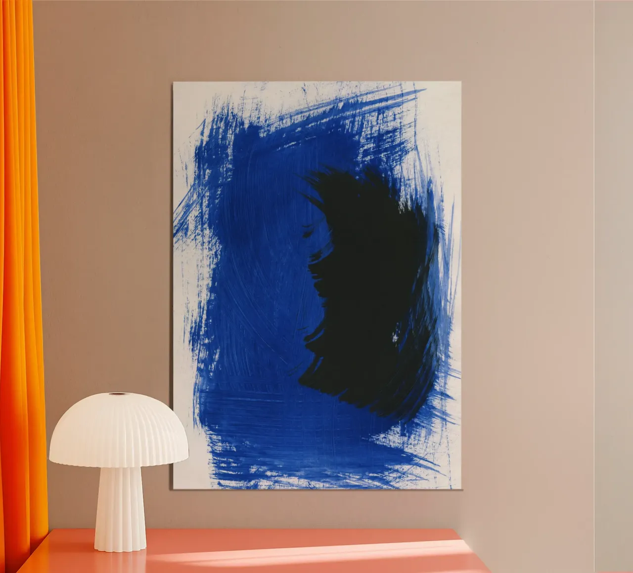 Strokes 32 | The White Spot poster con telaio in alluminio da sabidussi