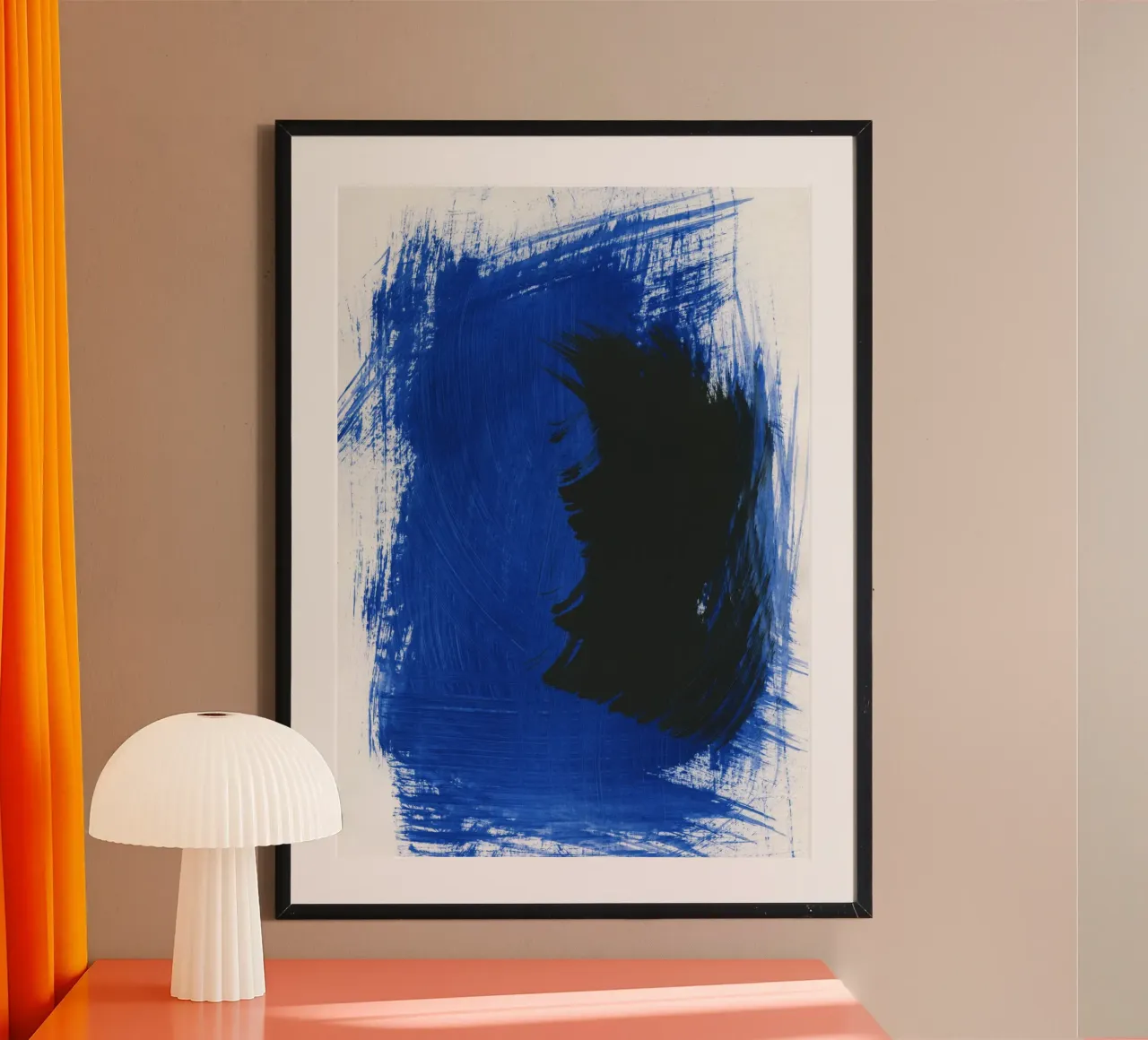 Strokes 32 | The White Spot poster con telaio in alluminio da sabidussi