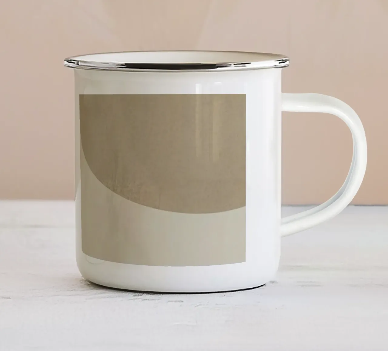 Forme astratte Sfondo beige e neutro tazza in smalto da DesignDoodle