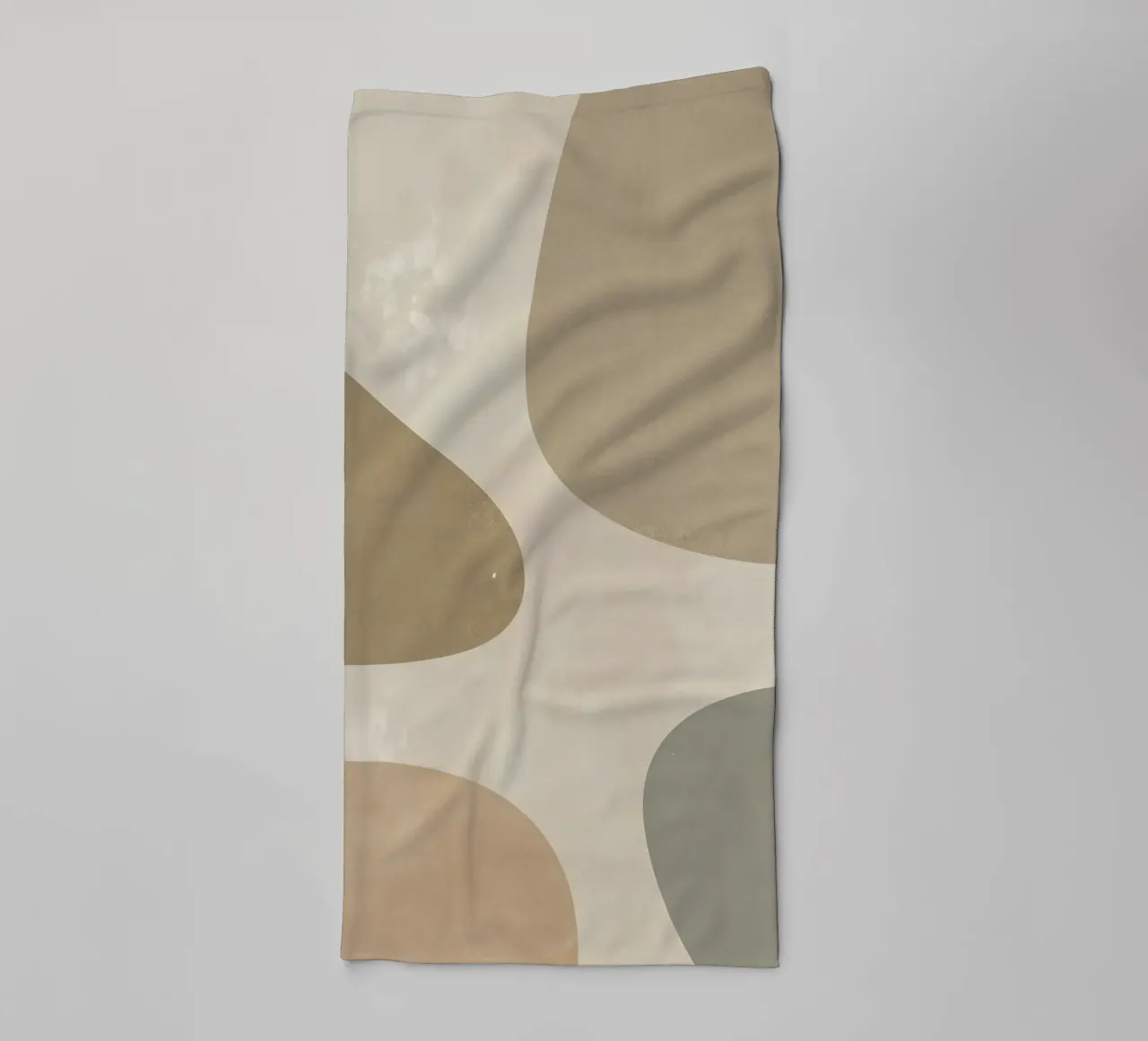 Abstract Shapes Beige and Neutral Background towel by DesignDoodle