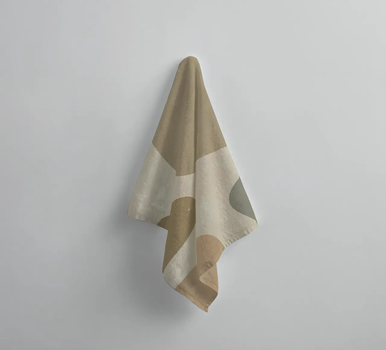 Abstract Shapes Beige and Neutral Background towel by DesignDoodle