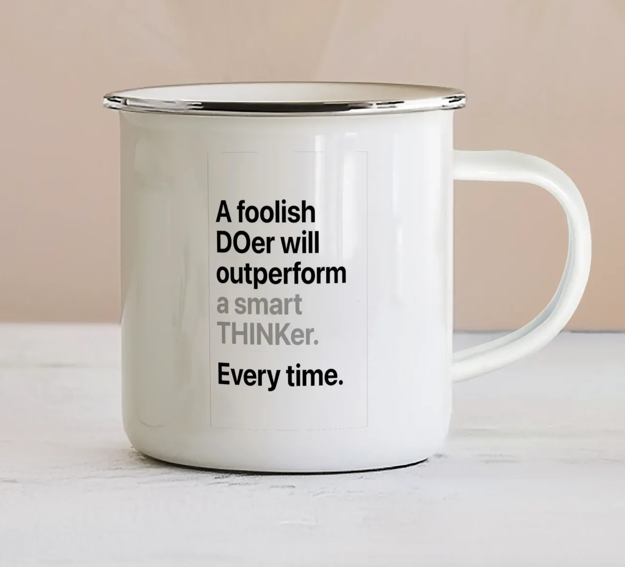 a'smart THINKer tazza in smalto da Type & Tape