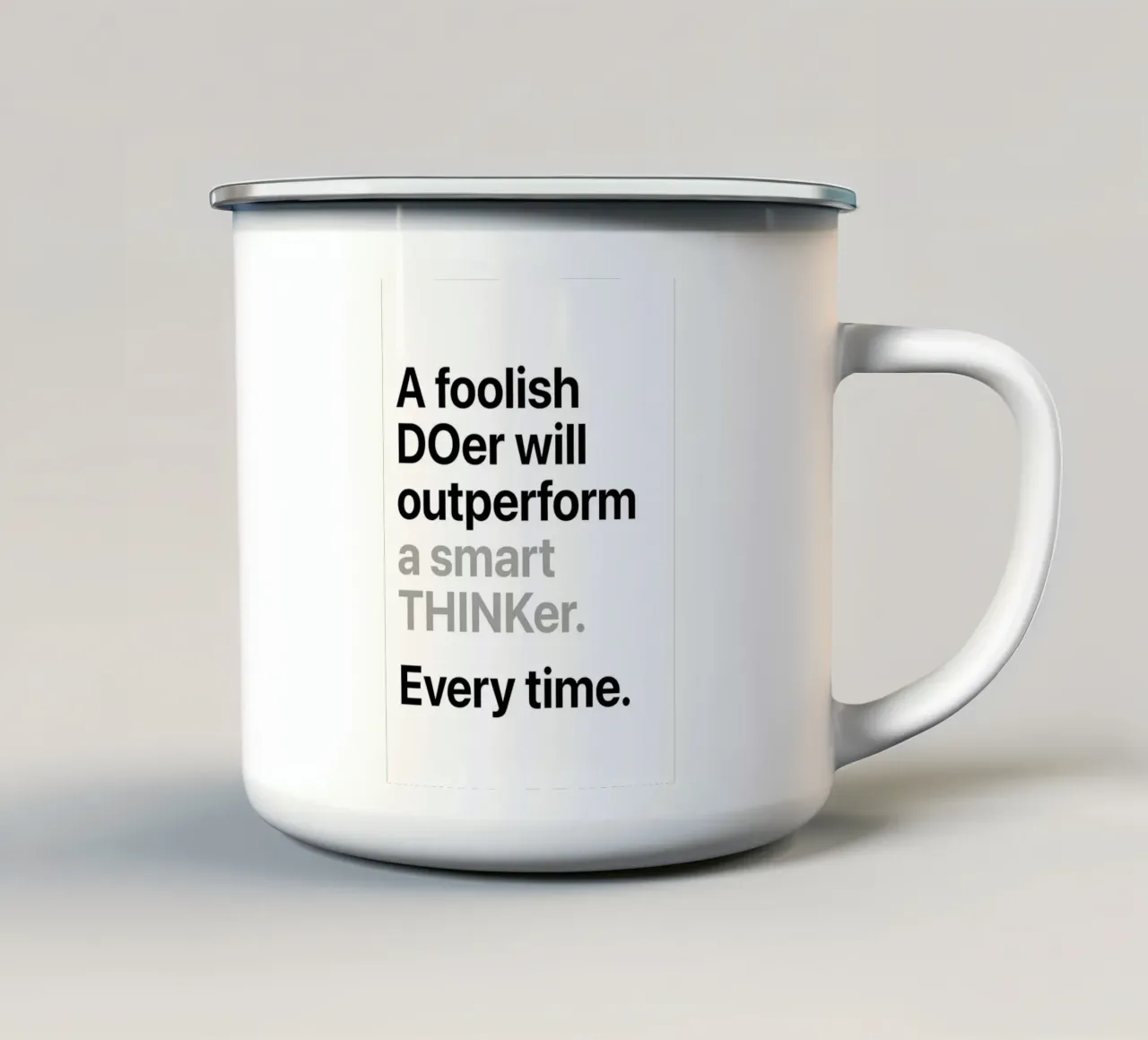 a'smart THINKer tazza in smalto da Type & Tape