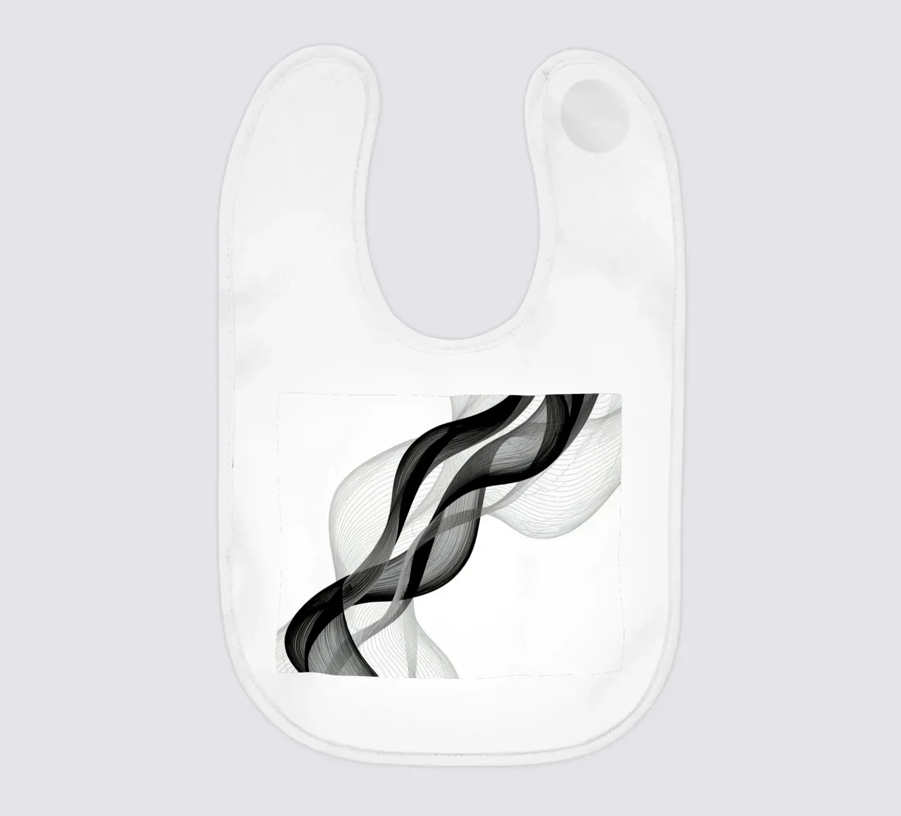 Linee ondulate astratte nero grigio e bianco bavaglino da DesignDoodle