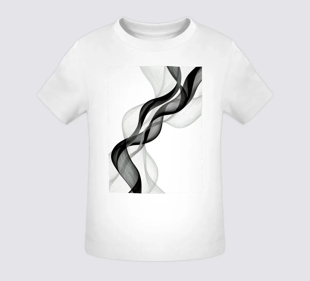 Linee ondulate astratte nero grigio e bianco maglietta neonato da DesignDoodle