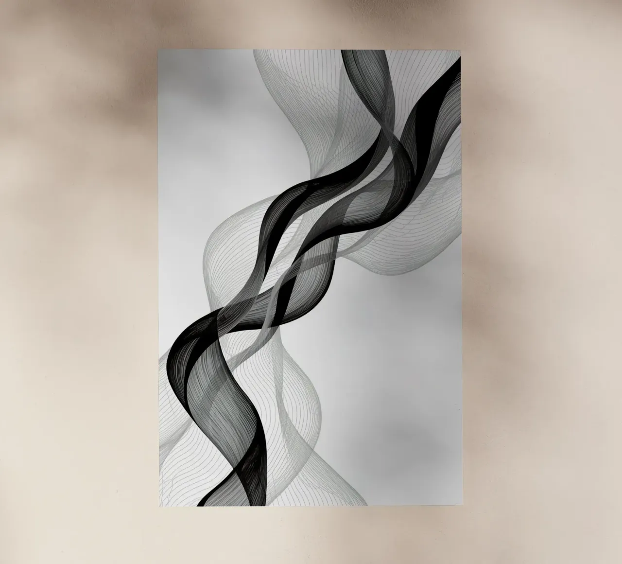 Linee ondulate astratte nero grigio e bianco pellicola backlit da DesignDoodle