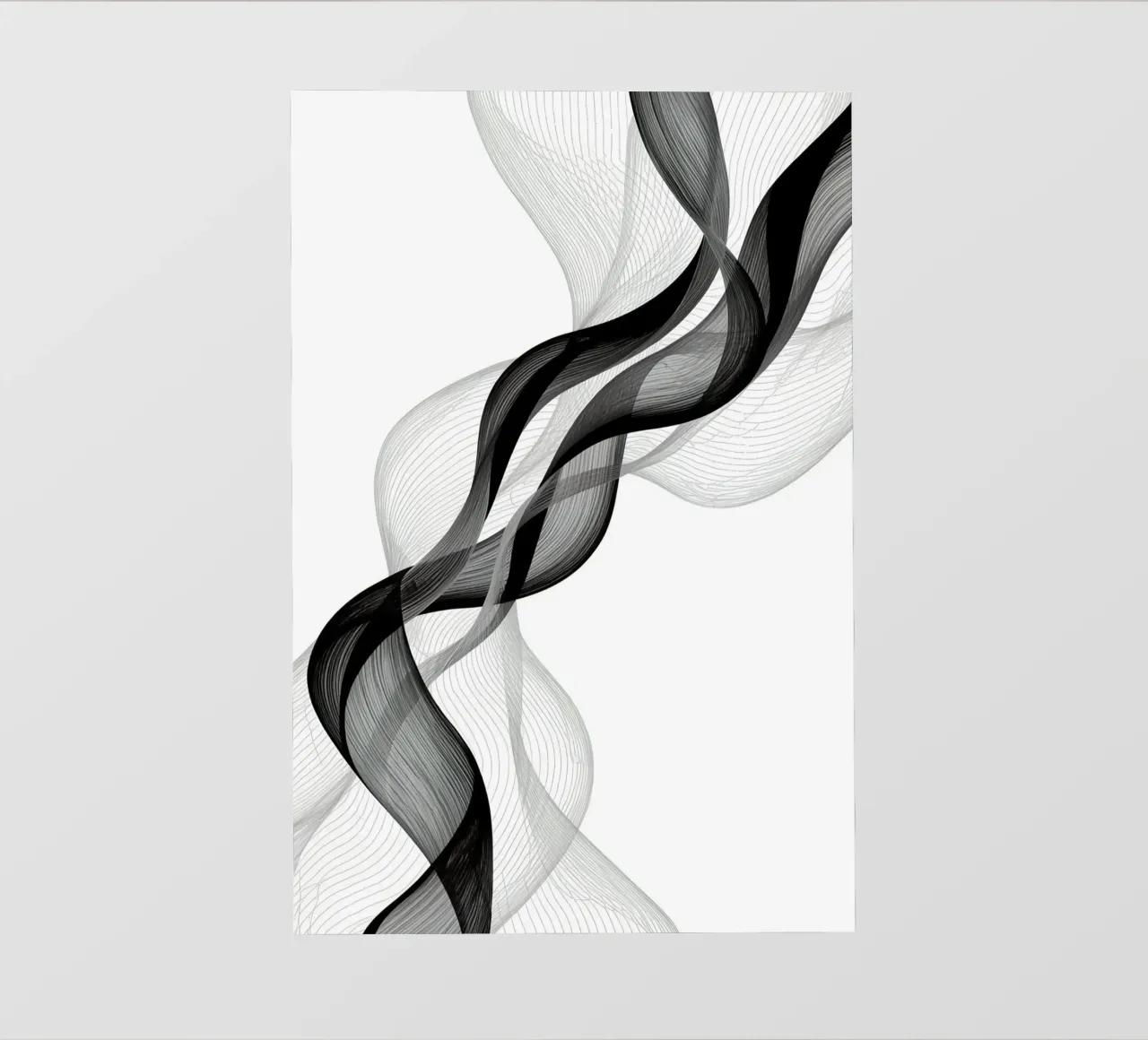 Linee ondulate astratte nero grigio e bianco pellicola backlit da DesignDoodle