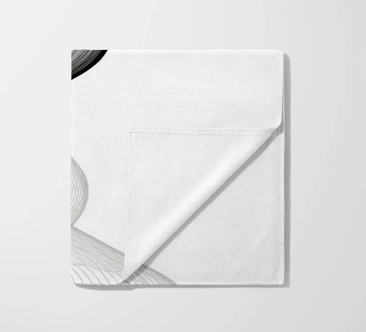 Linee ondulate astratte nero grigio e bianco telo mare da DesignDoodle