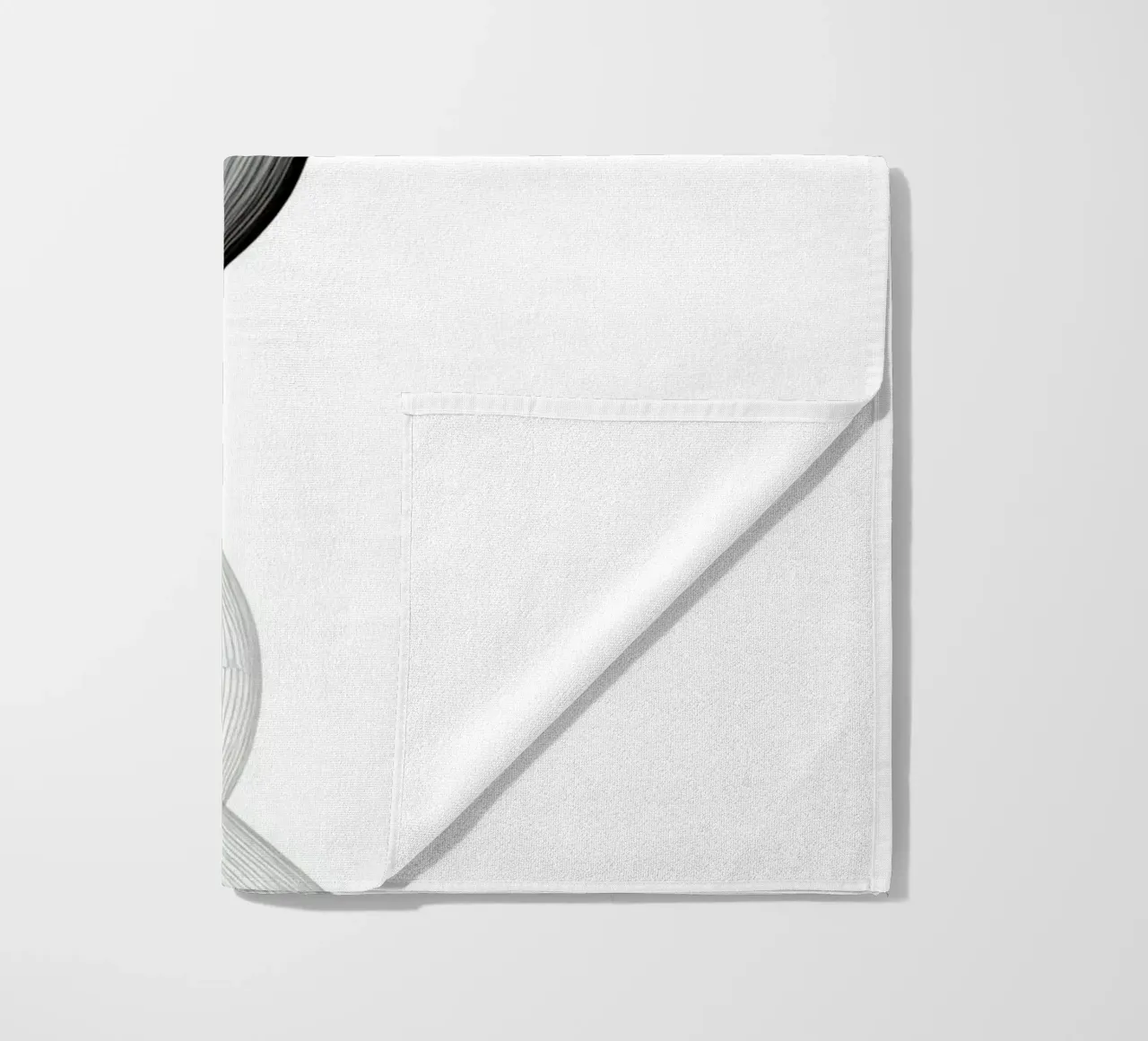 Linee ondulate astratte nero grigio e bianco telo mare da DesignDoodle