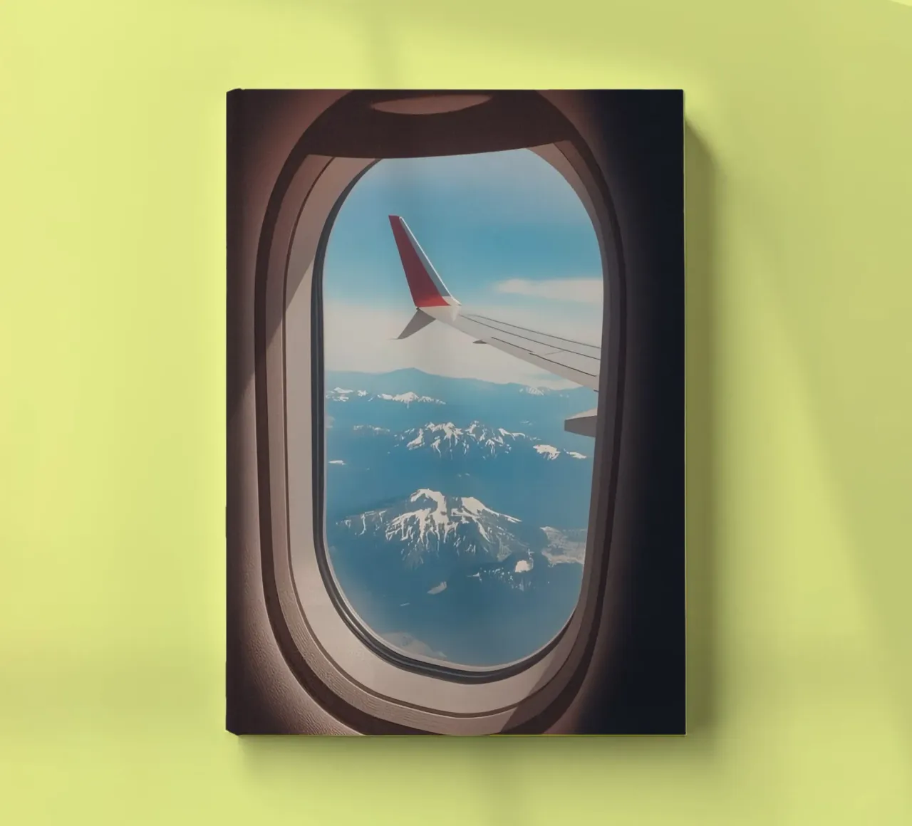 Airplane Window View of Wing and Mountains notebook by DesignDoodle