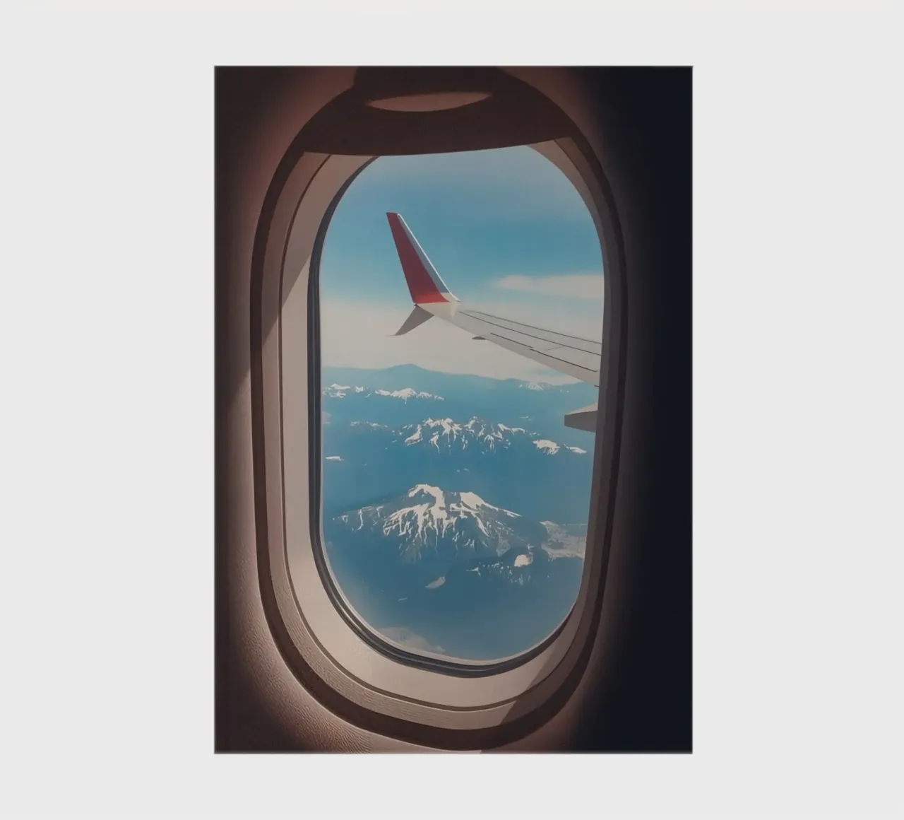 Airplane Window View of Wing and Mountains notebook by DesignDoodle