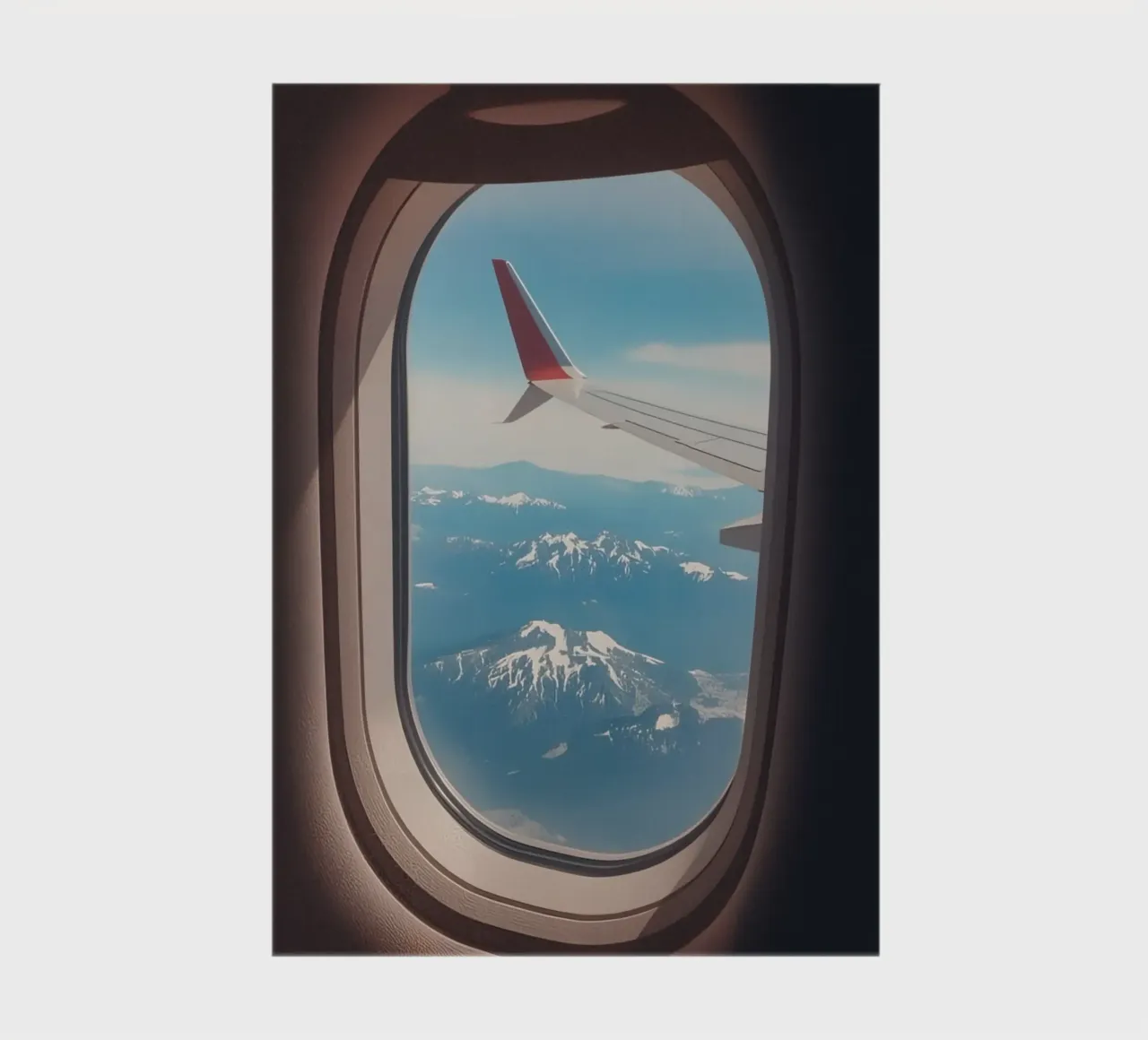 Airplane Window View of Wing and Mountains notebook by DesignDoodle