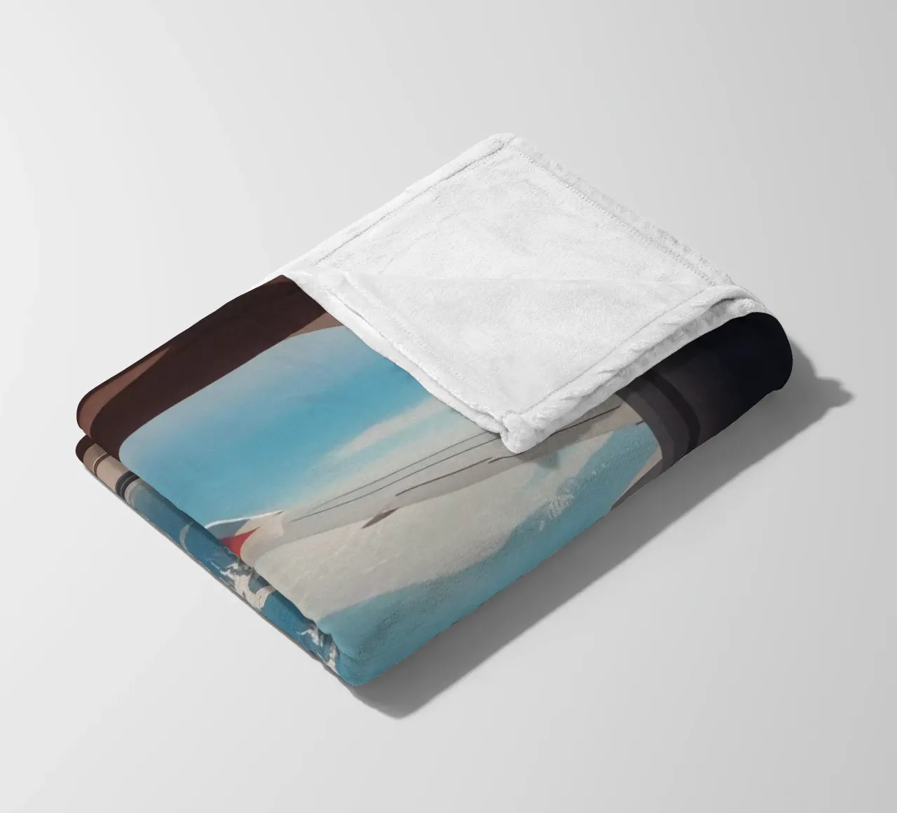 Vue d'un hublot d'avion sur une aile et des montagnes plaid polaire de DesignDoodle