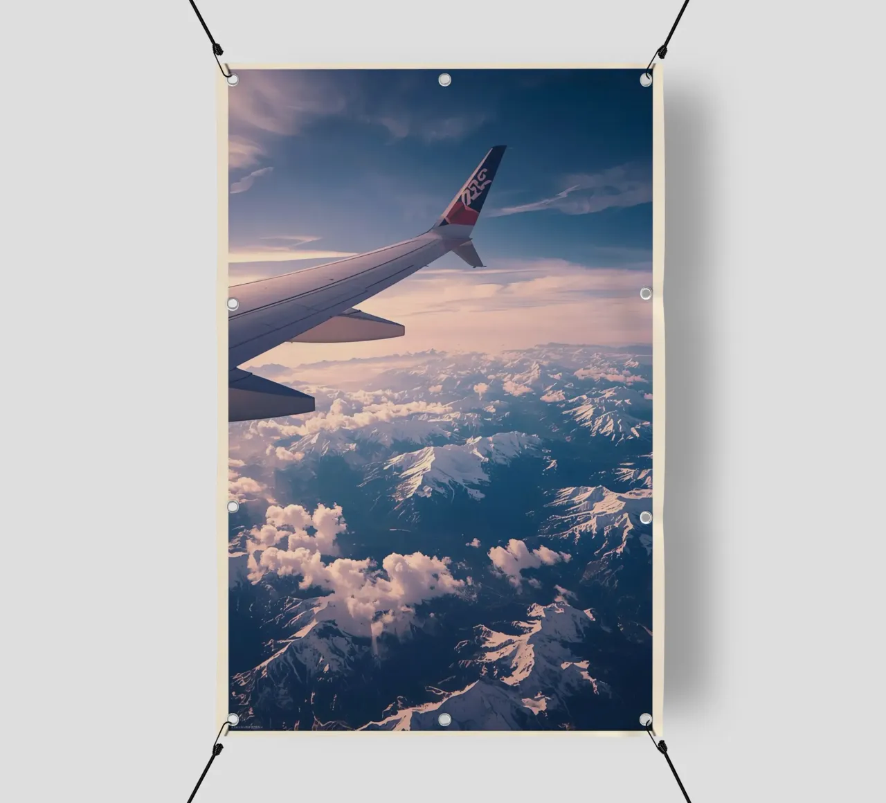 Ala di aereo sopra le montagne telo in pvc da DesignDoodle