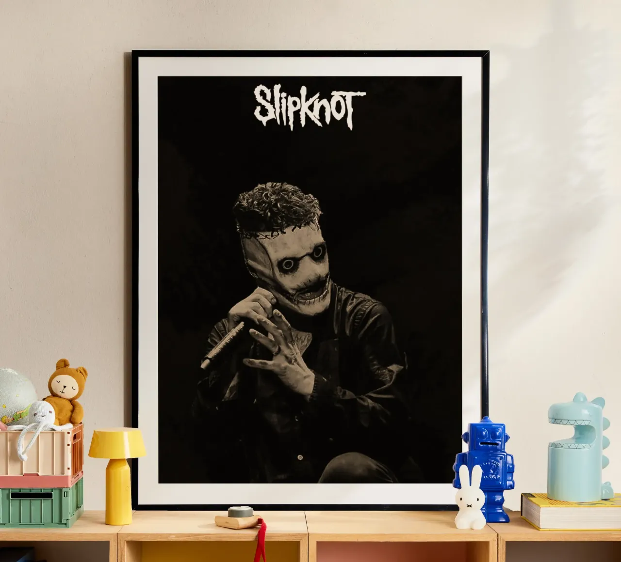 Slipknot poster con telaio in legno da Musadad Shop