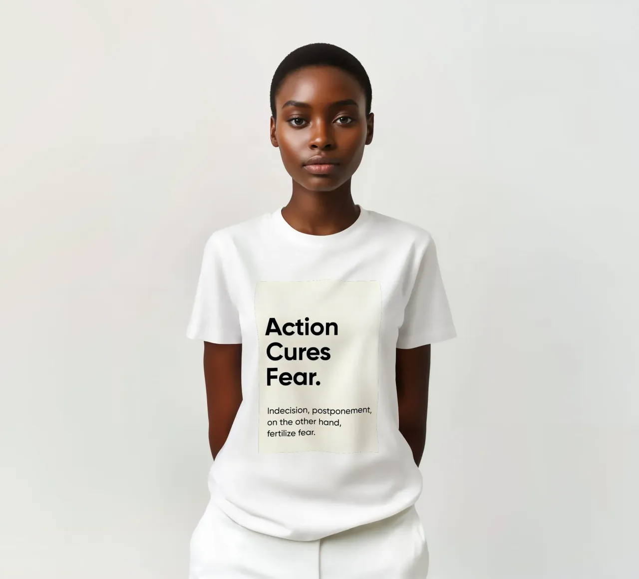 Action cures fear t-shirt da Type & Tape
