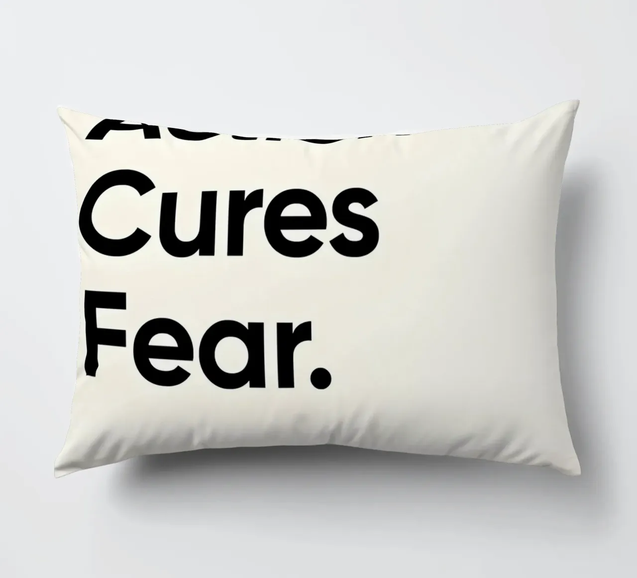 Action cures fear cuscino da Type & Tape