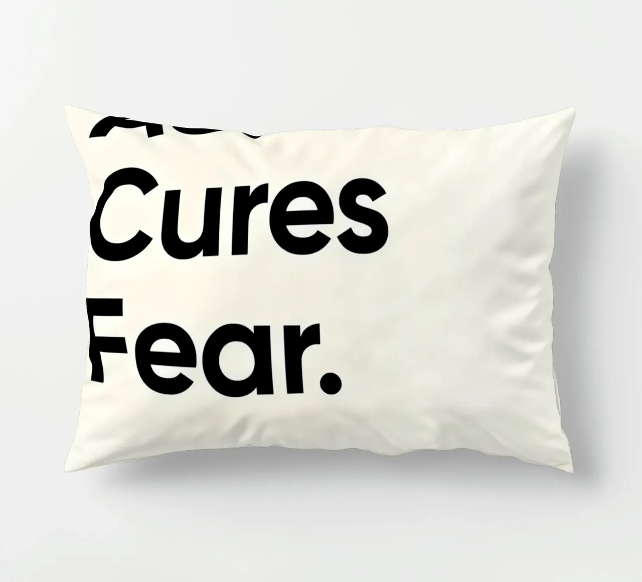 Action cures fear cuscino da Type & Tape