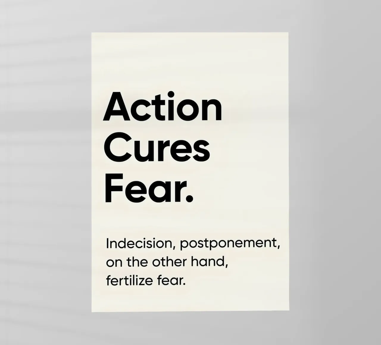 Action cures fear pellicola backlit da Type & Tape