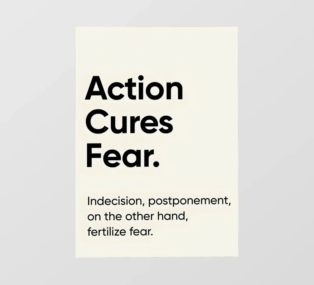 Action cures fear pellicola backlit da Type & Tape
